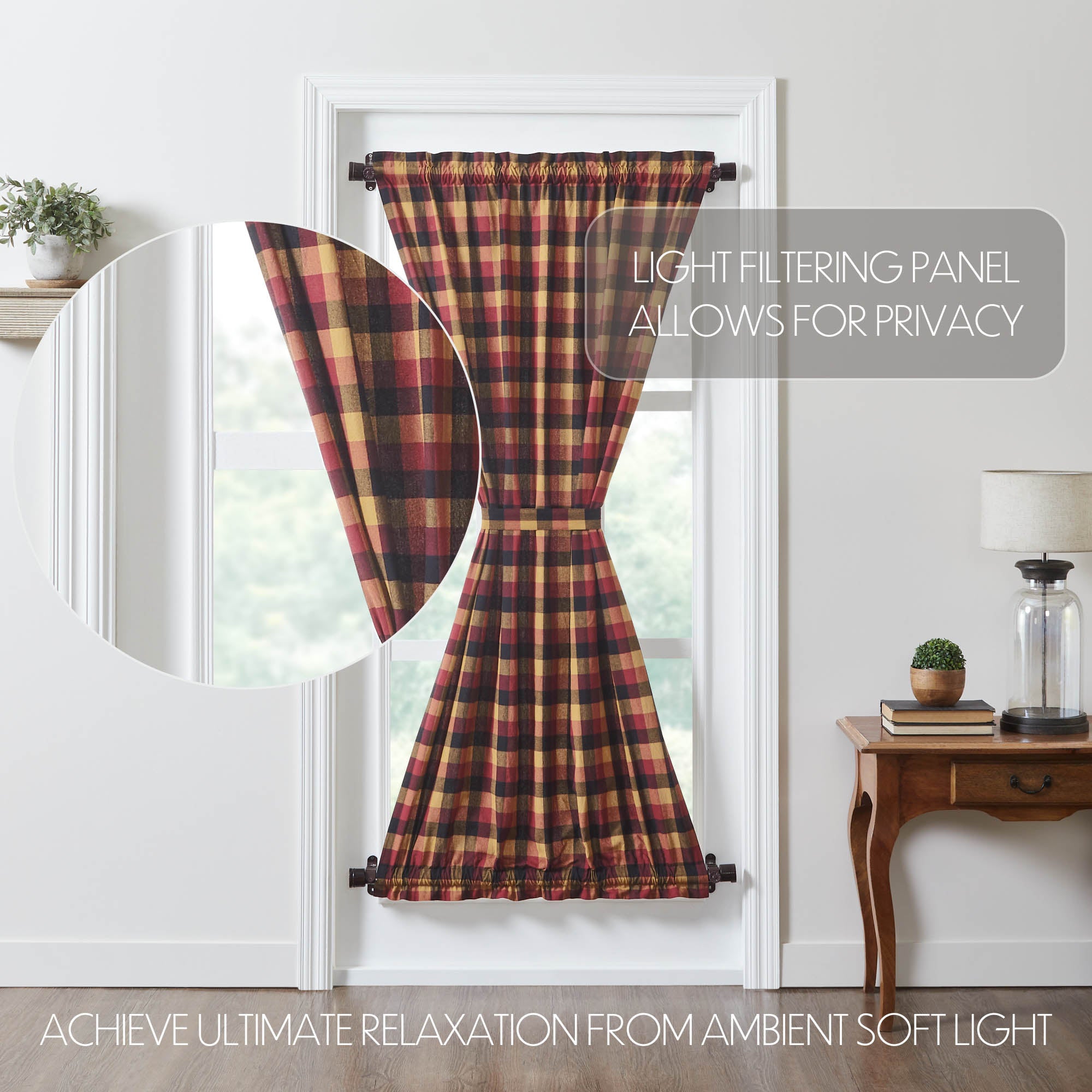 Heritage Farms Primitive Check Door Panel 72x40 SpadezStore