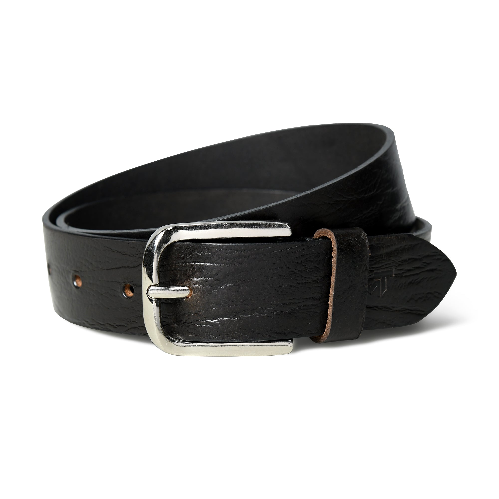 Classy Leather Bags Textured Black Leather Belt SpadezStore