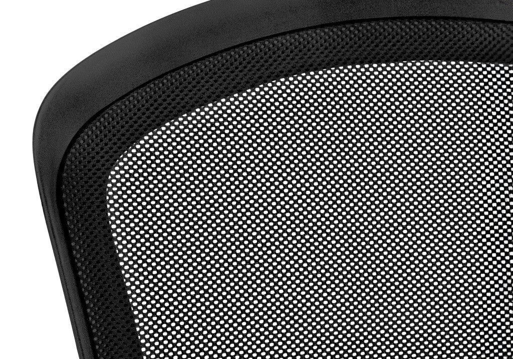 Black Polyester Seat Swivel Adjustable Task Chair Mesh Back Plastic Frame