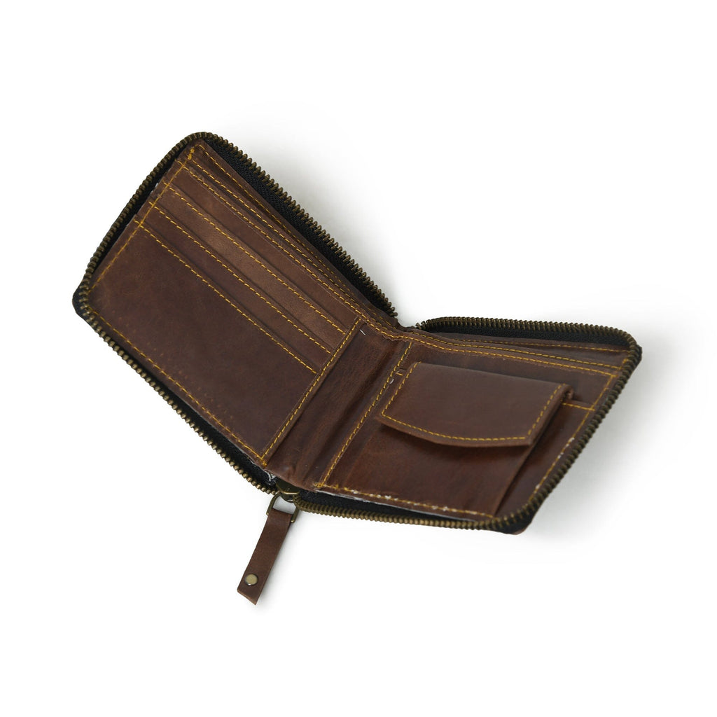 Classy Leather Bags Adams Bi-Fold Wallet- Walnut Brown SpadezStore