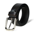 Classy Leather Bags Textured Black Leather Belt SpadezStore