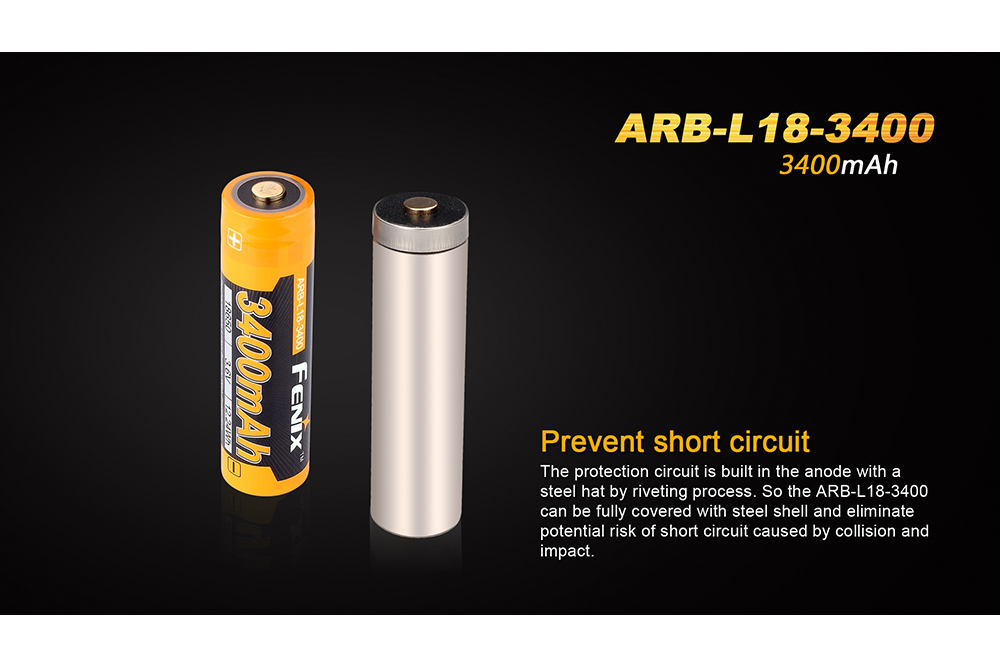 Fenix ARB-L18-3400mAh Rechargeable 18650 Battery SpadezStore