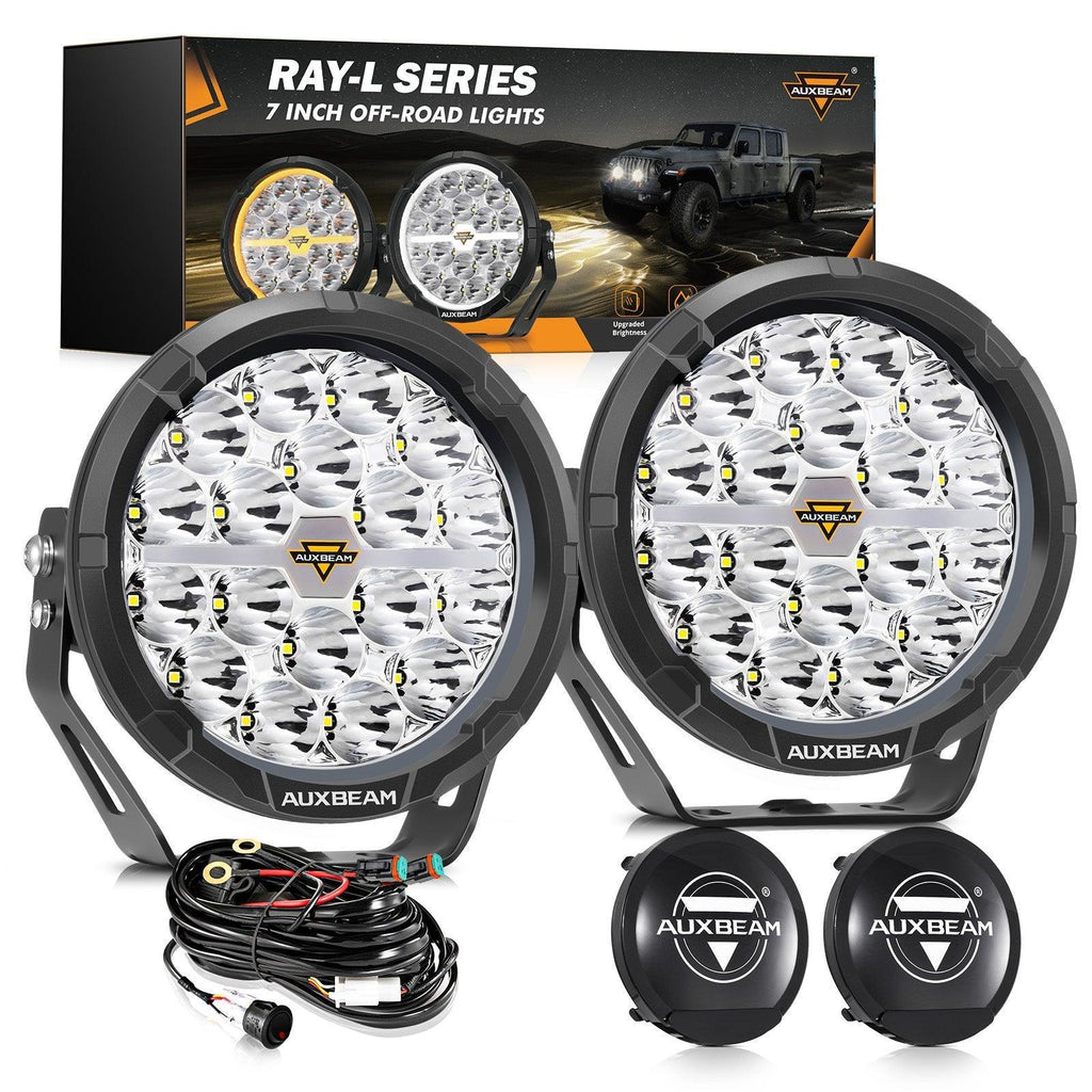 Auxbeam RAY-L Series | 7 Inch 240W 25800LM Dual DRL Offroad LED Driving Lights SpadezStore