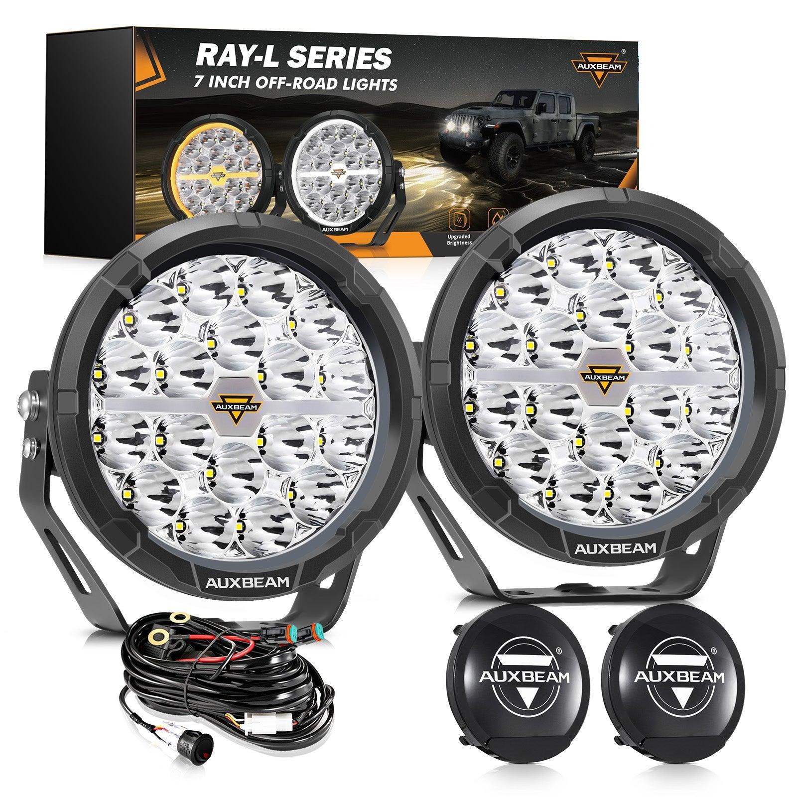 Auxbeam RAY-L Series | 7 Inch 240W 25800LM Dual DRL Offroad LED Driving Lights SpadezStore