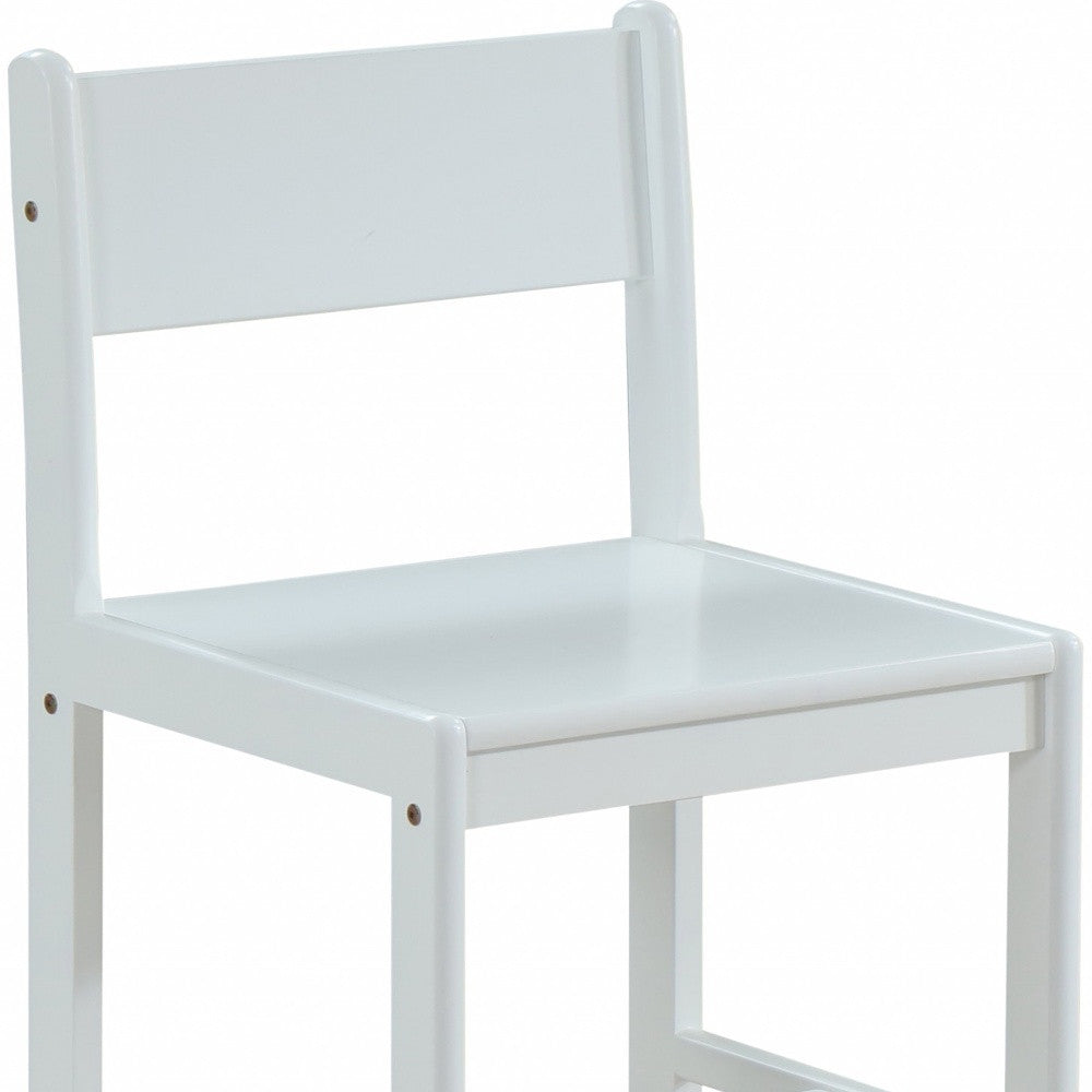 White Wood Stationary Desk Chair