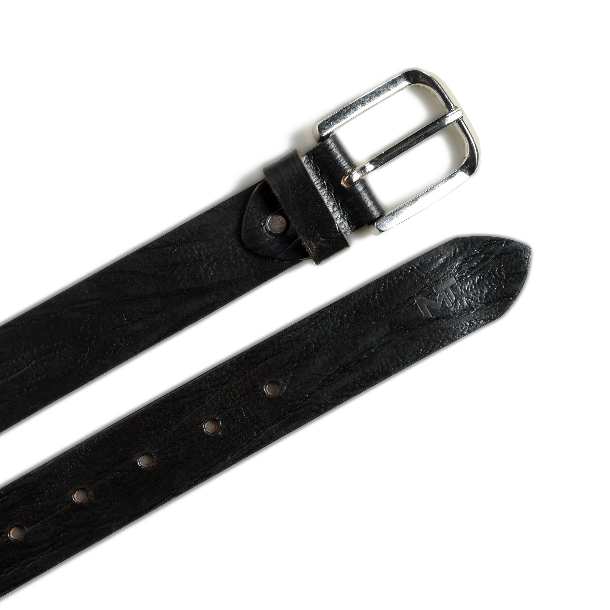 Classy Leather Bags Textured Black Leather Belt SpadezStore