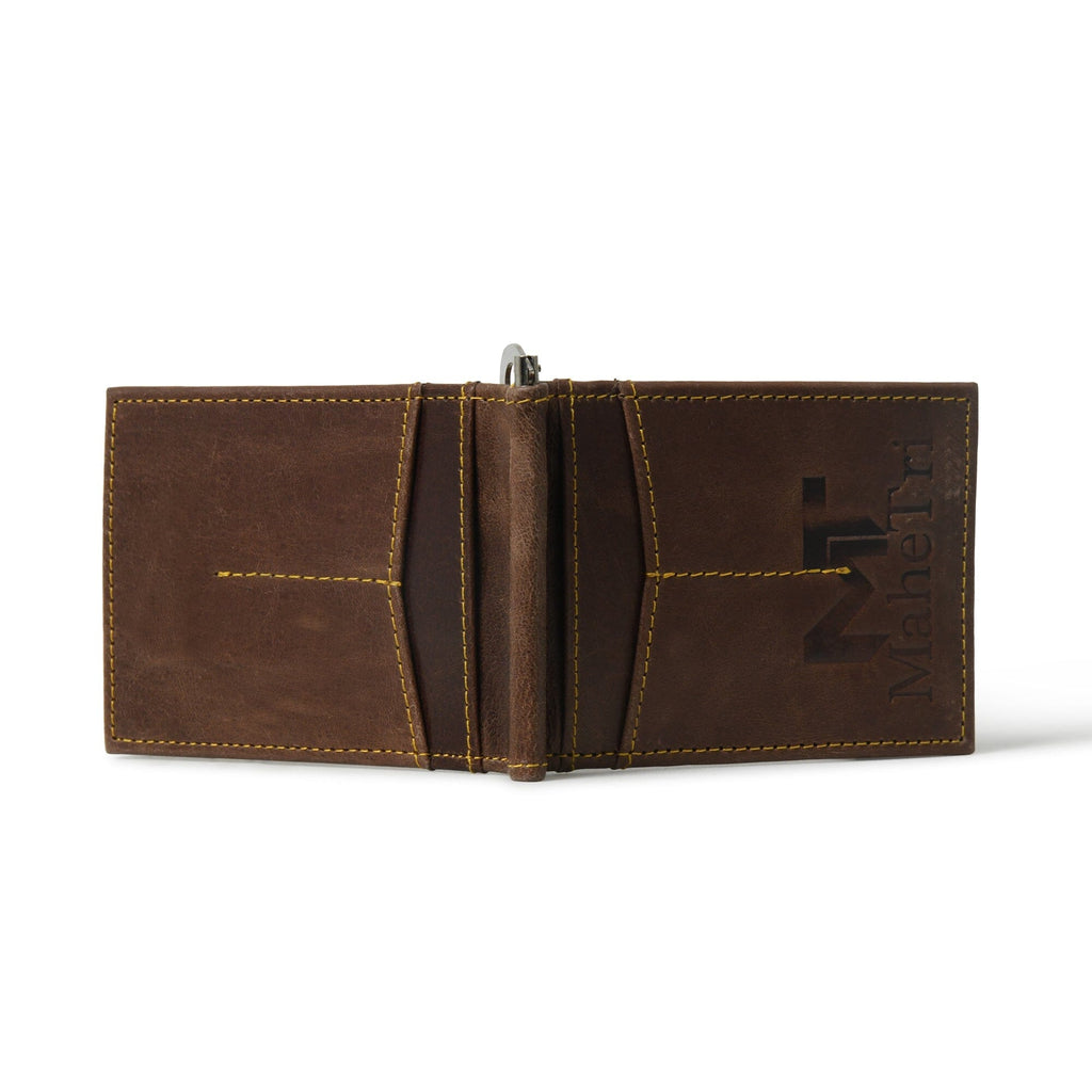 Classy Leather Bags Finley Money Clipper- Walnut Brown SpadezStore