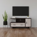 47" Wood Brown Cabinet Enclosed Storage TV Stand SpadezStore