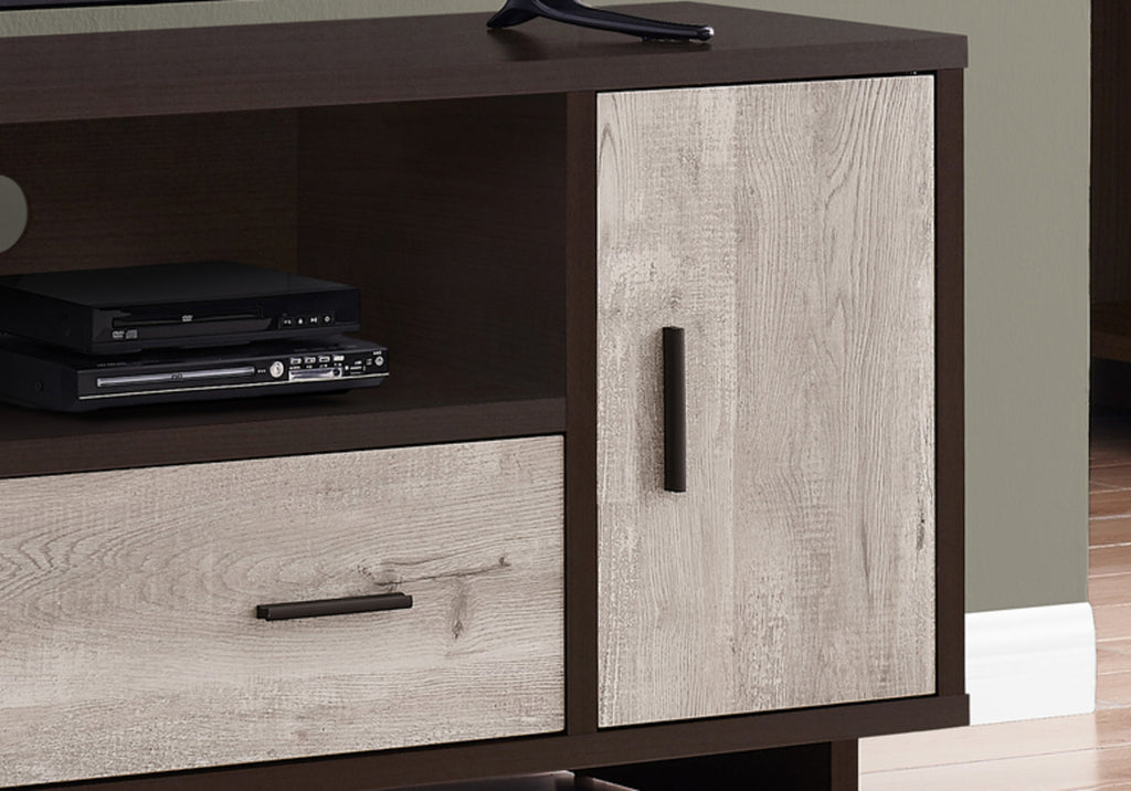 47" Wood Brown Cabinet Enclosed Storage TV Stand SpadezStore