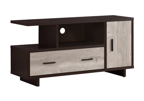 47" Wood Brown Cabinet Enclosed Storage TV Stand SpadezStore