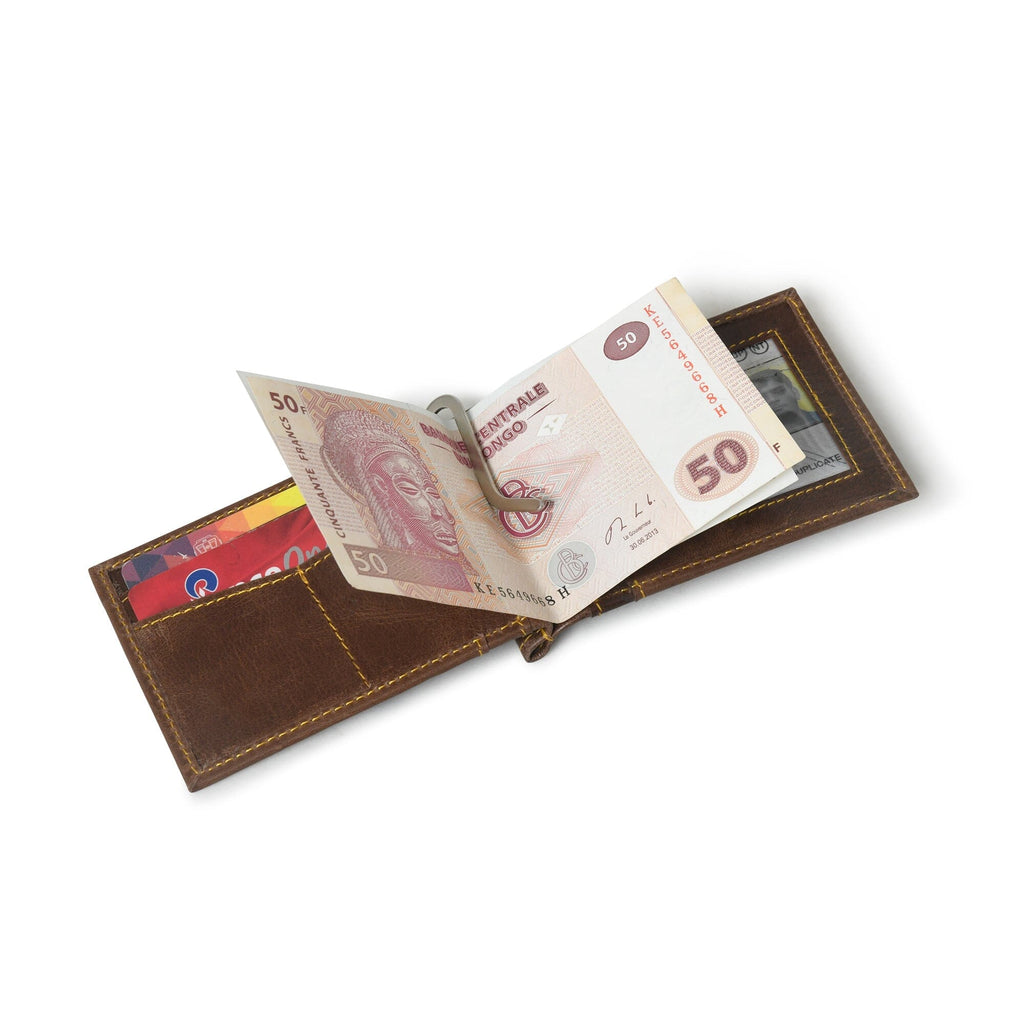 Classy Leather Bags Finley Money Clipper- Walnut Brown SpadezStore