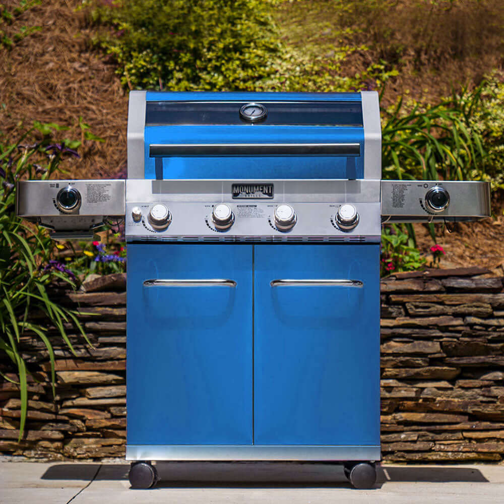Monument Grills 35633 | Matte Blue Infrared Propane Gas Grill SpadezStore