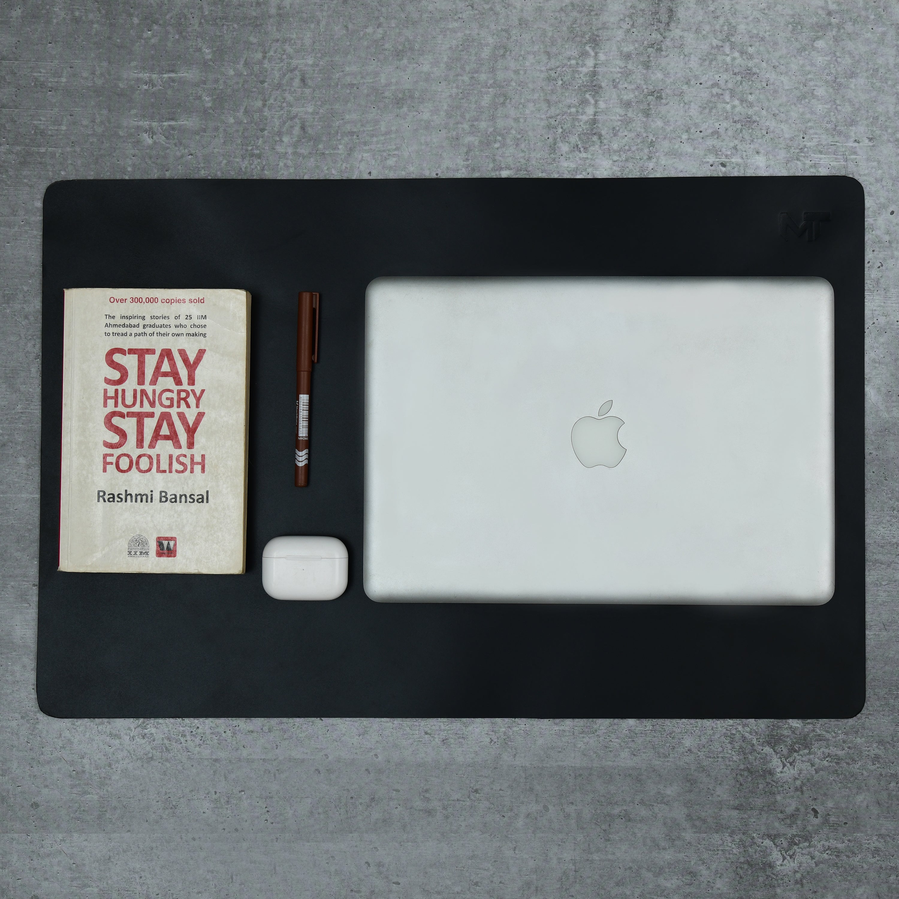 Classy Leather Bags Noir Opulence Black Leather Desk Mat + Mouse Pad SpadezStore