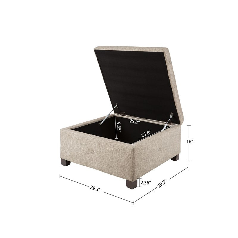 Madison Park Della Soft Close Storage Ottoman SpadezStore