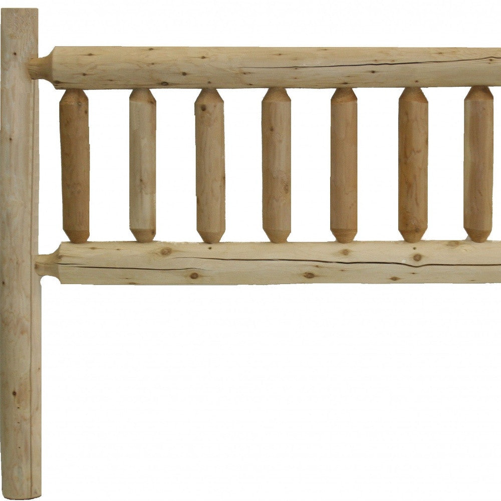 Natural Cedar Log Queen Headboard SpadezStore
