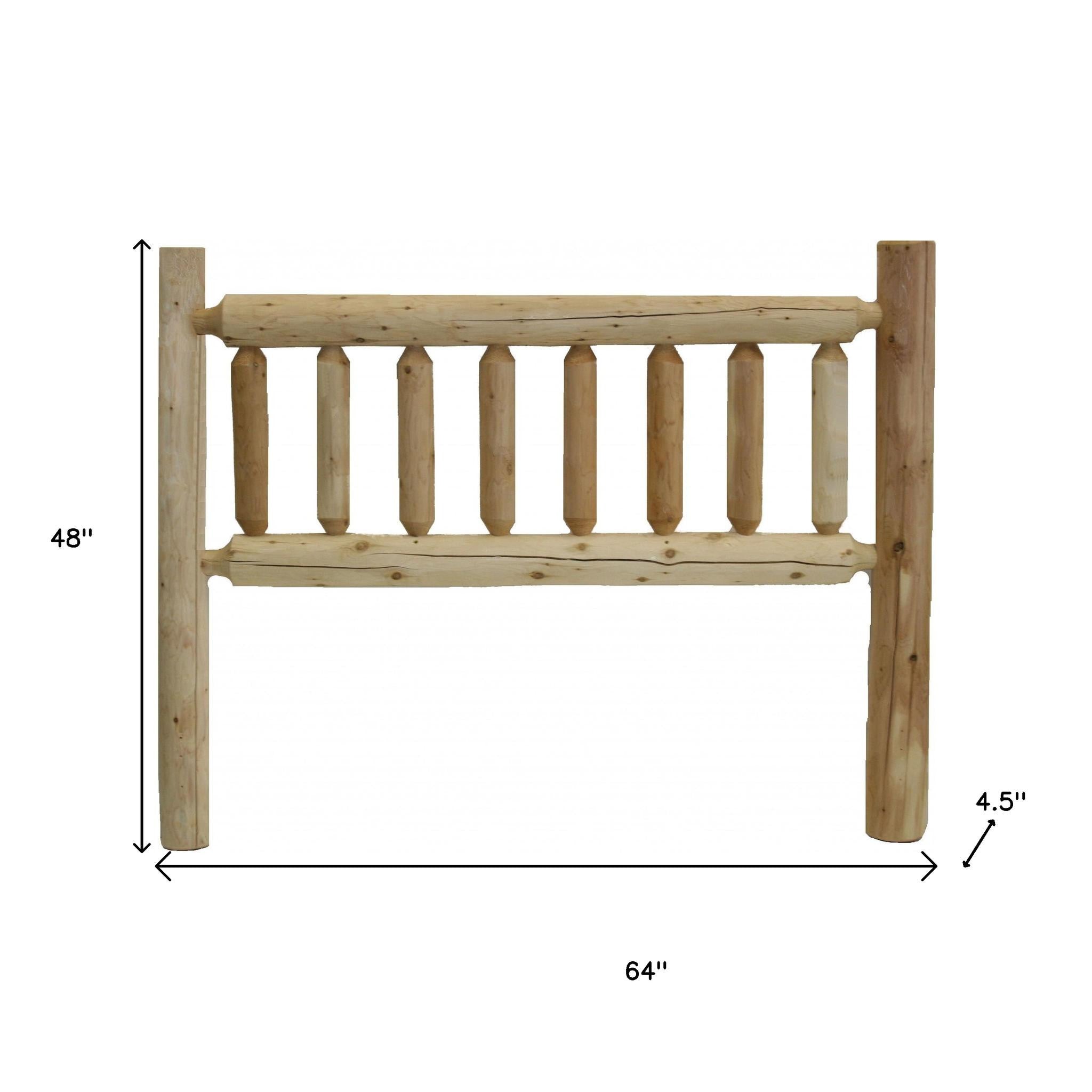 Natural Cedar Log Queen Headboard SpadezStore