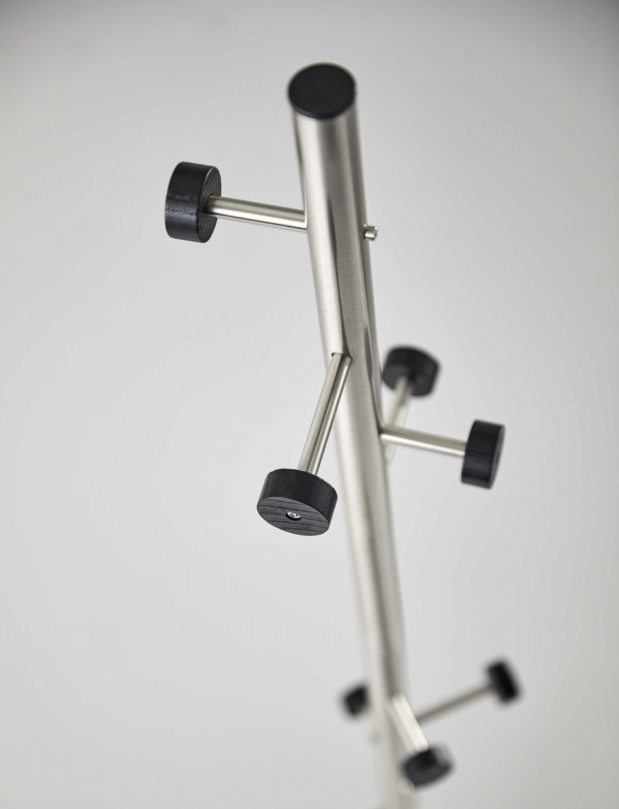 68" Brushed Steel Brushed Steel Coat Rack