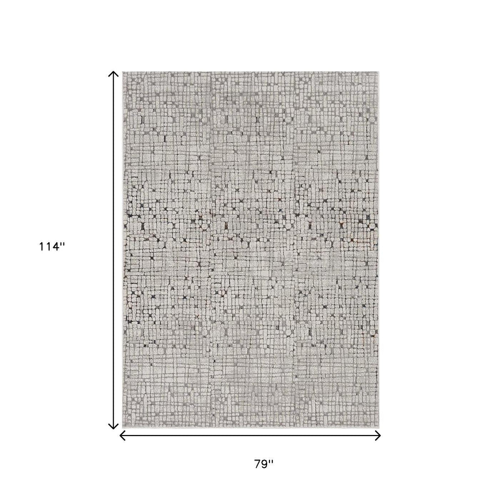 Gray and Black Abstract Area Rug