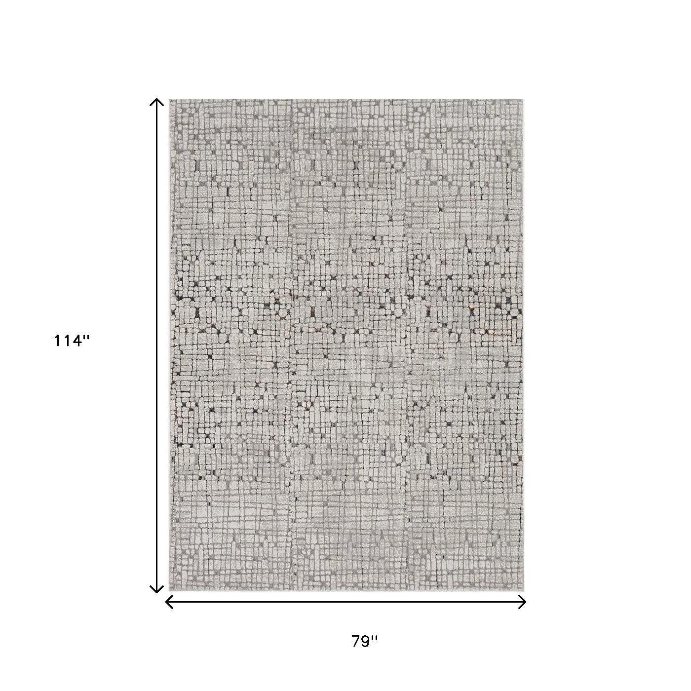 Gray and Black Abstract Area Rug