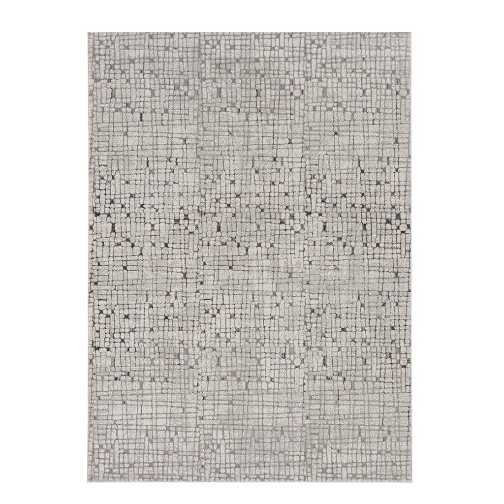 Gray and Black Abstract Area Rug