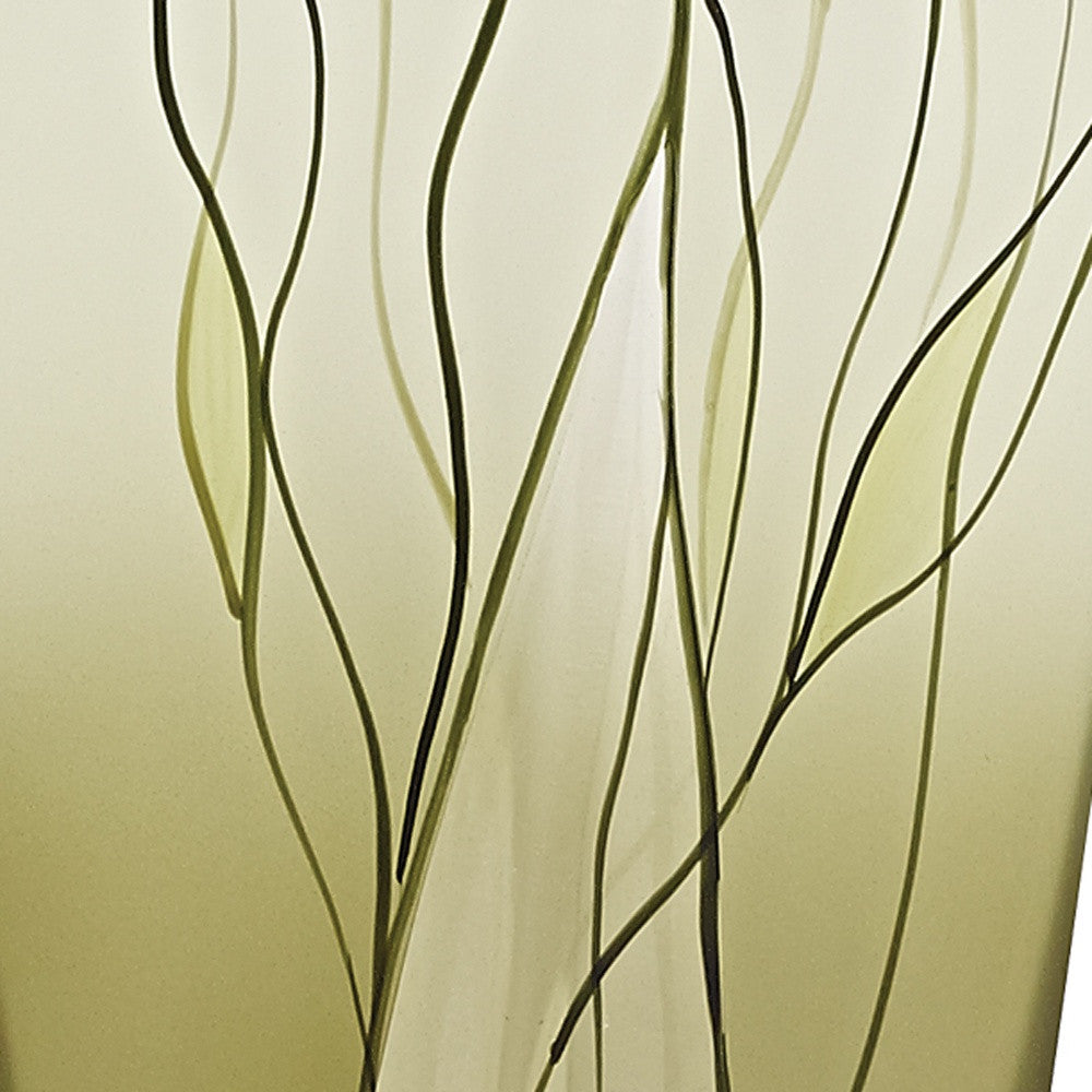 8" Green Cylinder Crystal Glass Table Vase