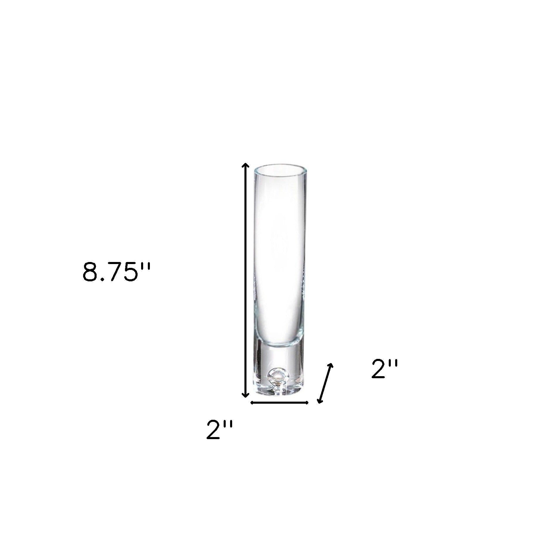 9" Clear Cylindrical Lead Free Crystal Bud Table Vase