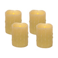 LED Dripping Wax Pillar Candles Set of 4 SpadezStore