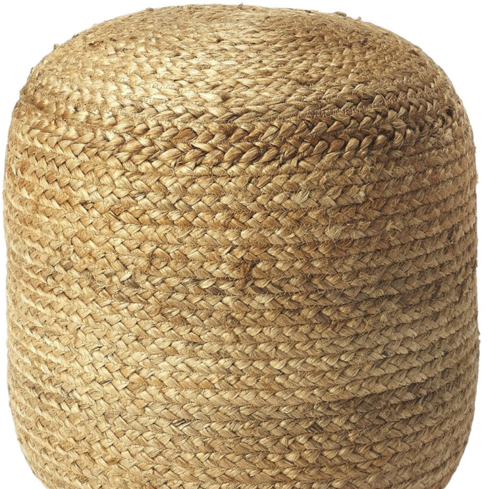 16" Jute Round Pouf Ottoman SpadezStore