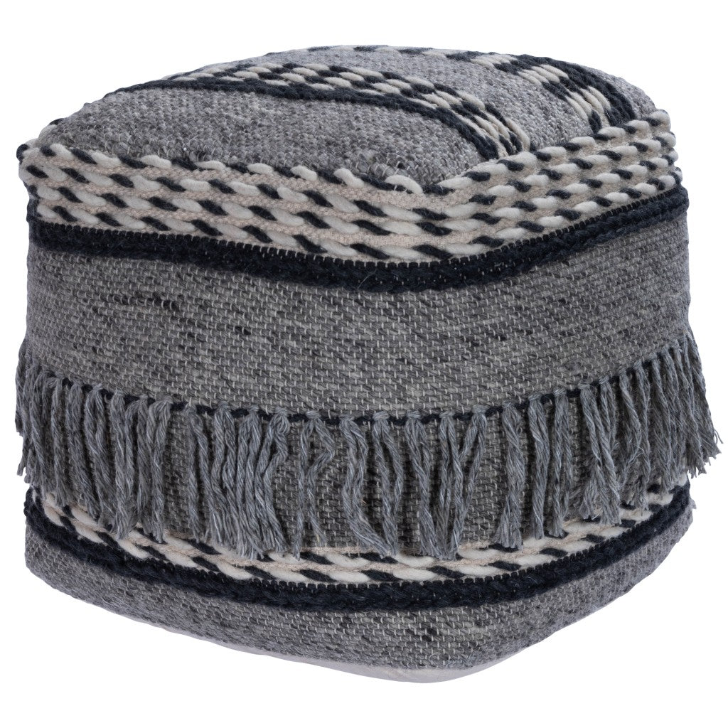 21" Gray Pouf Ottoman SpadezStore