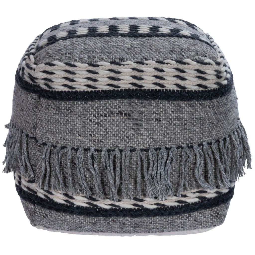 21" Gray Pouf Ottoman SpadezStore