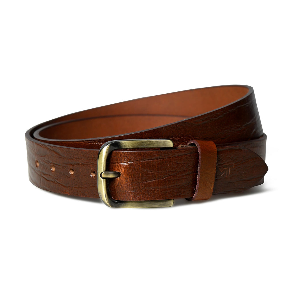 Classy Leather Bags Vibrant Brown Pin Buckle Belt SpadezStore
