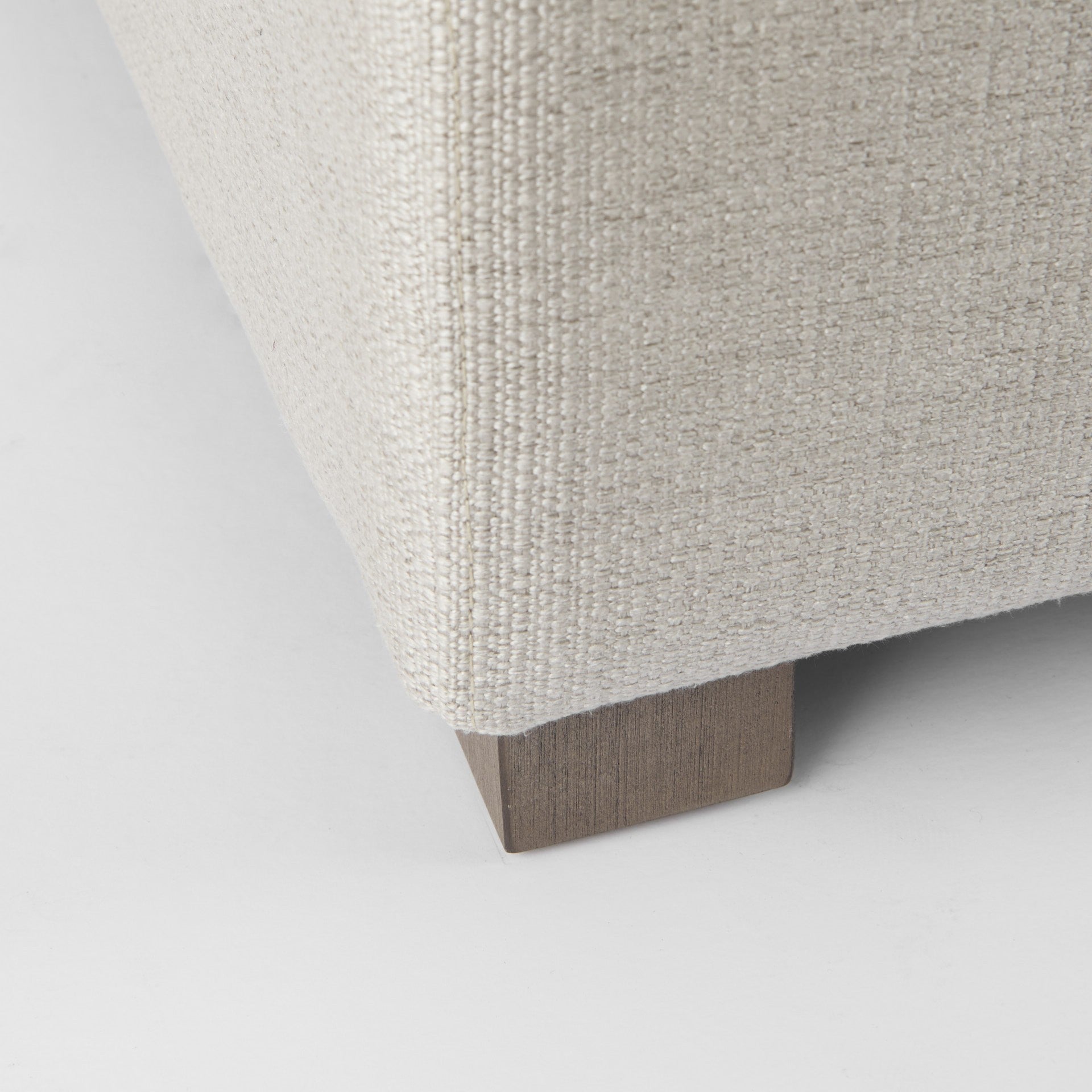 39" Beige Fabric and Brown Cocktail Ottoman SpadezStore