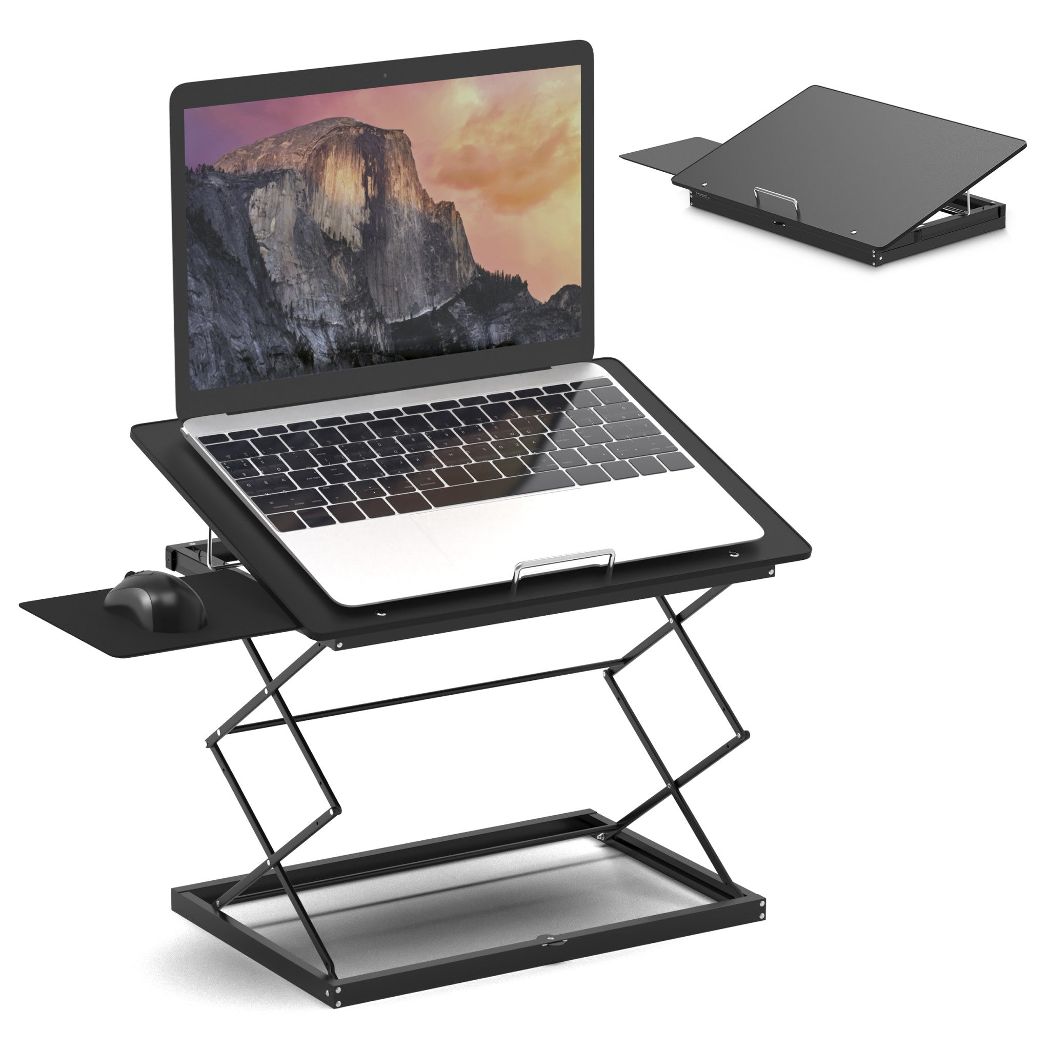 Black Compact Folding Laptop Desk or Laptop Stand with Mousepad SpadezStore