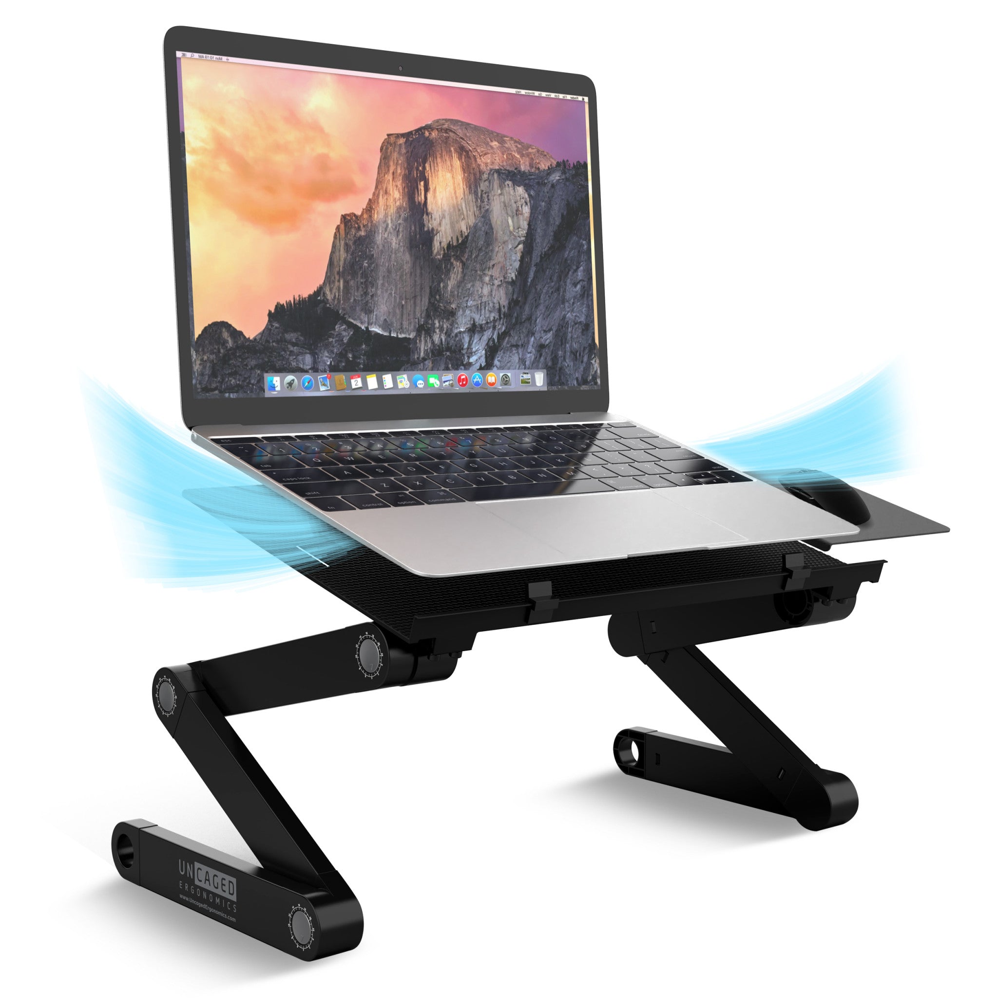 Black Folding Laptop Desk or Laptop Stand with Mousepad SpadezStore