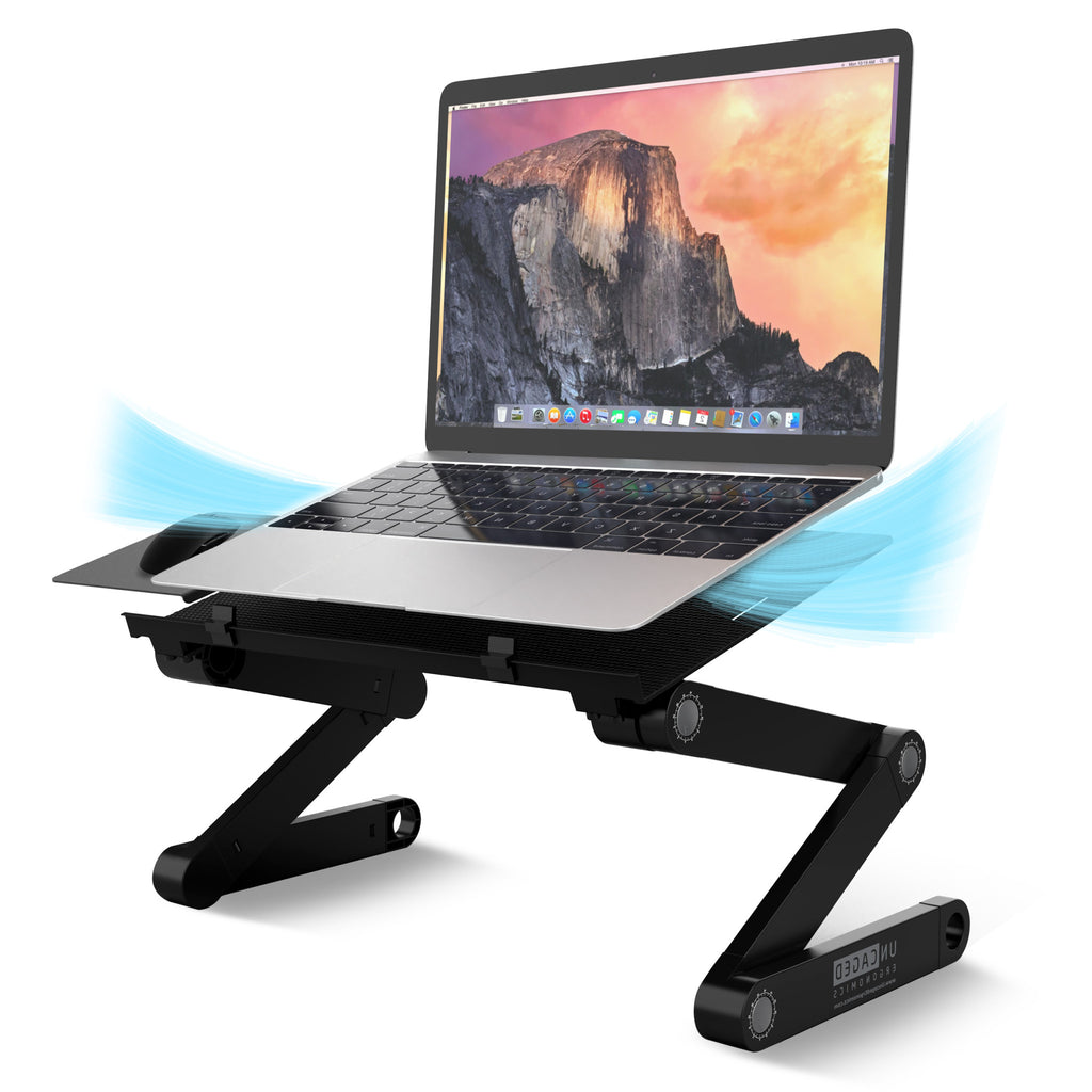 Black Folding Laptop Desk or Laptop Stand with Mousepad SpadezStore