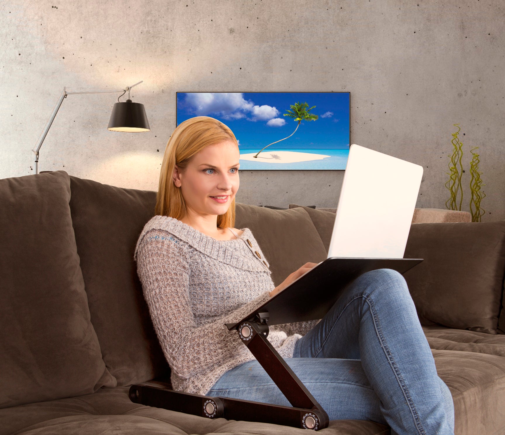 Black Folding Laptop Desk or Laptop Stand with Mousepad SpadezStore