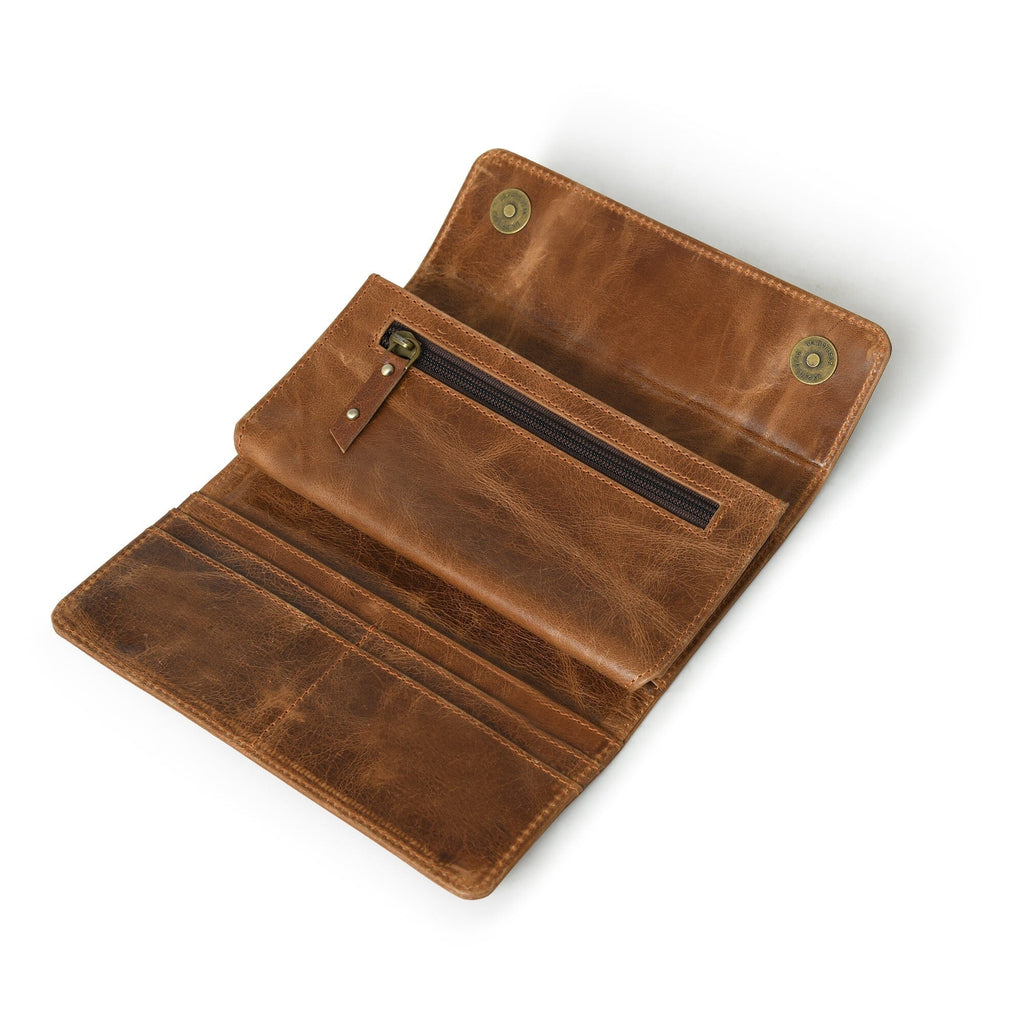 Classy Leather Bags Ellison Women's Wallet- Tan Brown SpadezStore