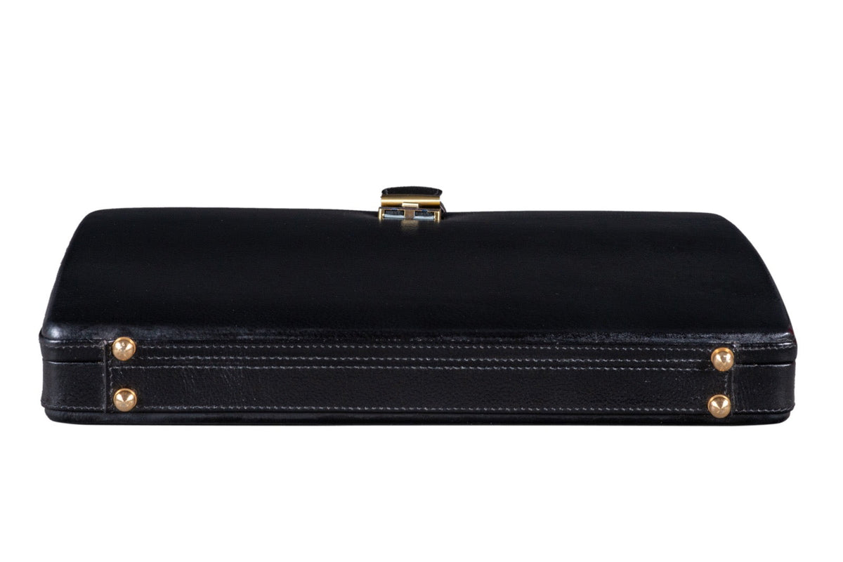 Classy Leather Bags Leather Executive Men's Leather Attache Briefcase - Black