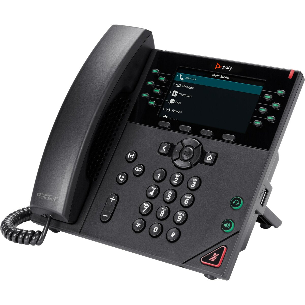Poly VVX 450 IP Phone - Corded - Corded - Desktop, Wall Mountable - Black - VoIP - 2 x Network RJ-45 - PoE Ports SpadezStore