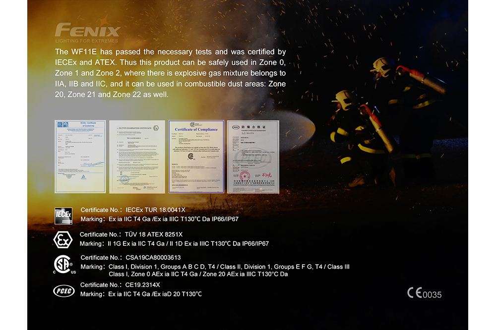 Fenix WF11E Intrinsically Safe Flashlight SpadezStore