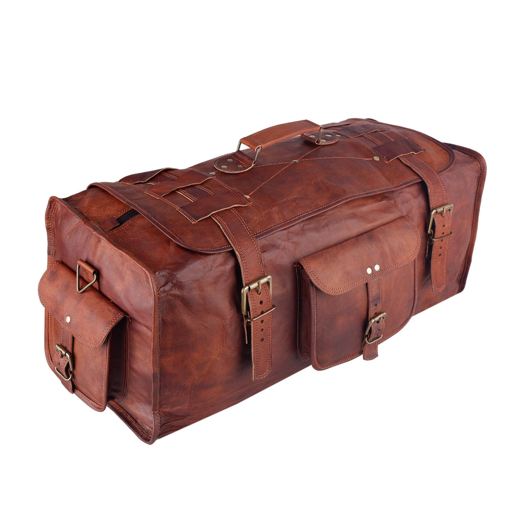 Classy Leather Bags The Bruno Flap Duffel