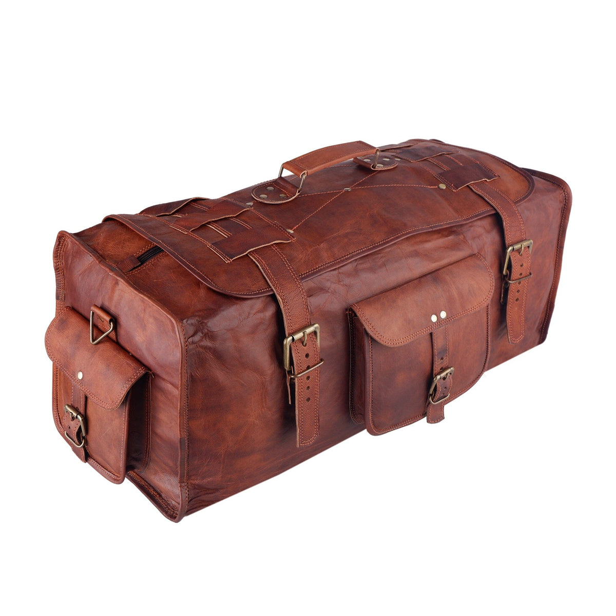 Classy Leather Bags The Bruno Flap Duffel