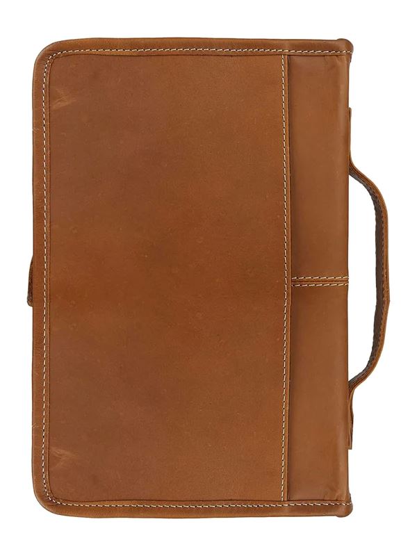 Classy Leather Bags Classic Bible Leather Cover - Tan SpadezStore