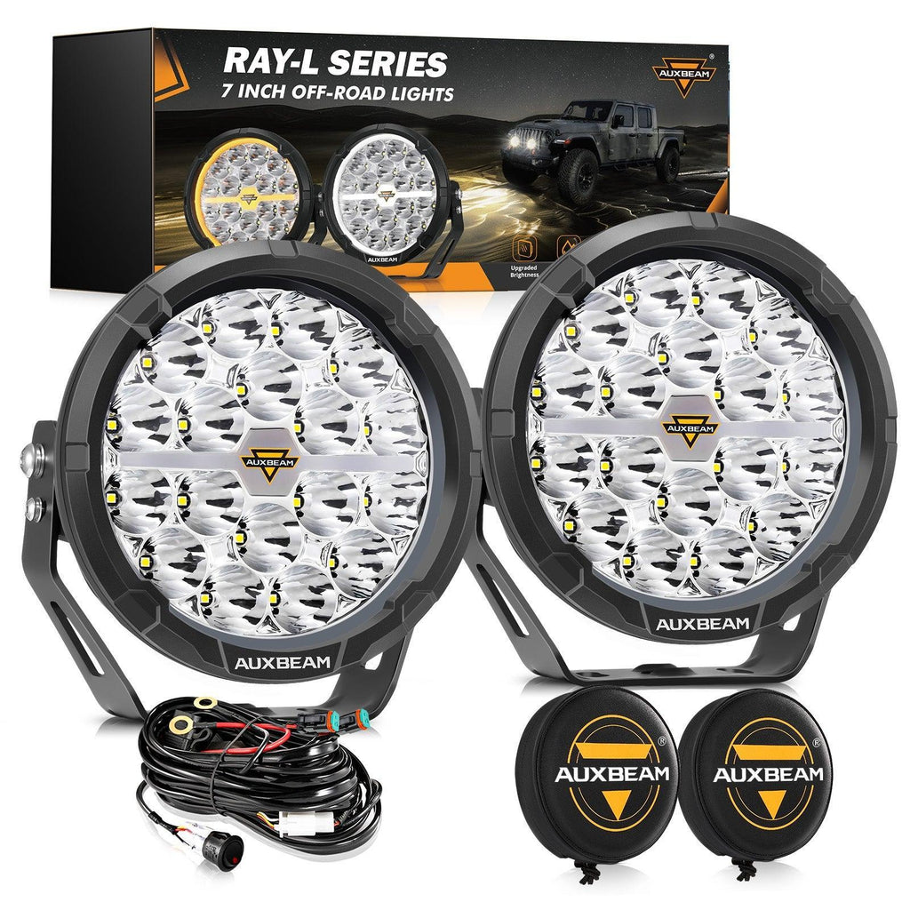 Auxbeam RAY-L Series | 7 Inch 240W 25800LM Dual DRL Offroad LED Driving Lights SpadezStore