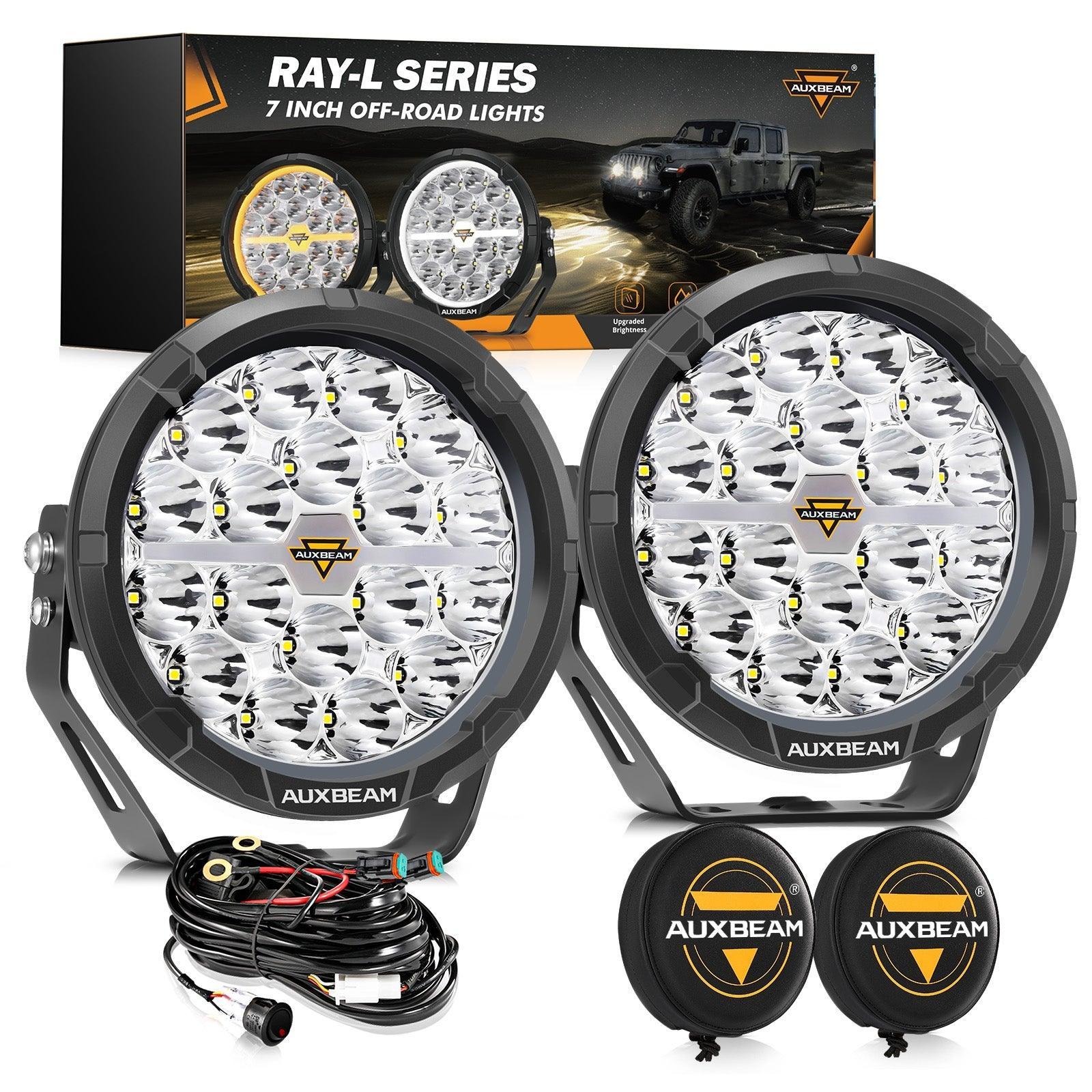 Auxbeam RAY-L Series | 7 Inch 240W 25800LM Dual DRL Offroad LED Driving Lights SpadezStore