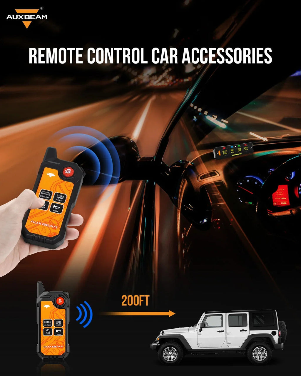 Auxbeam 4 Gang Wireless Remote Control Only for AS-400 Switch Panel