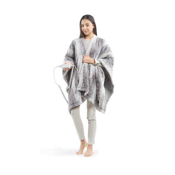 Beautyrest Zuri Faux Fur Heated Wrap with Built-in Controller SpadezStore