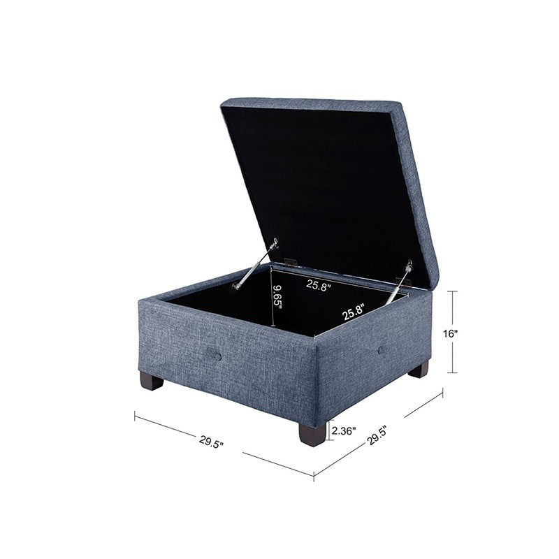Madison Park Della Soft Close Storage Ottoman SpadezStore