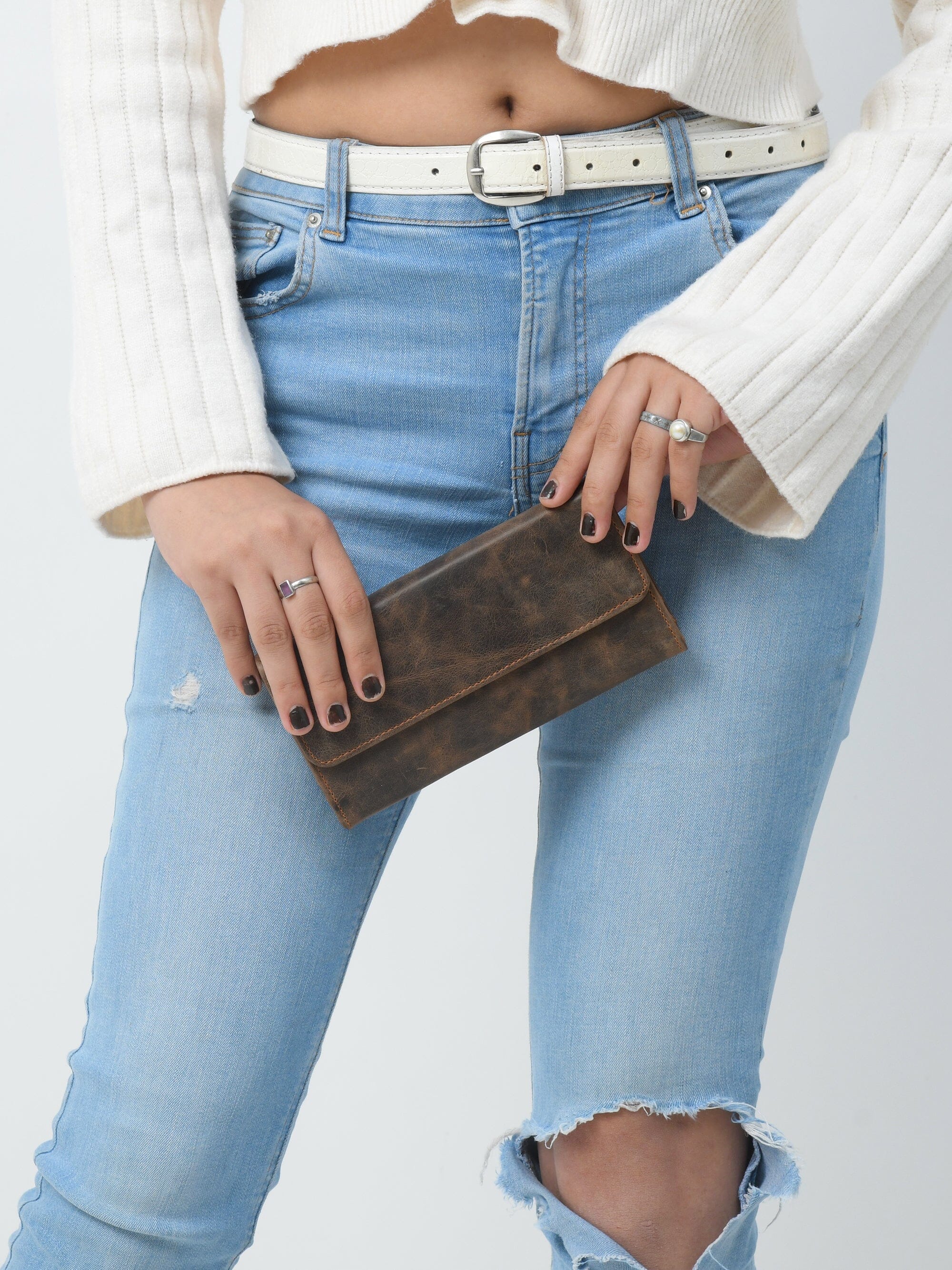 Classy Leather Bags Ellison Ladies Wallet- Walnut Brown SpadezStore