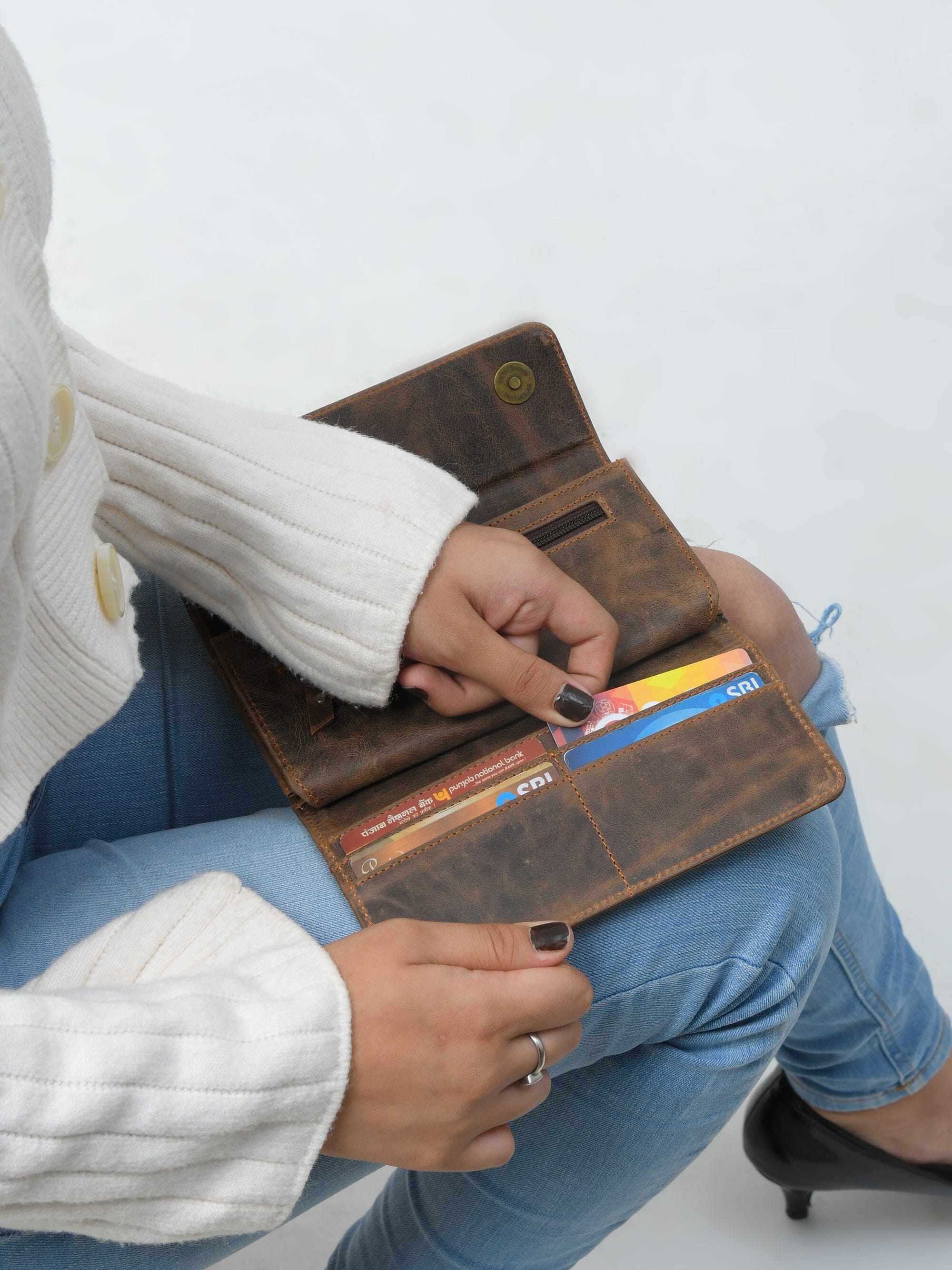 Classy Leather Bags Ellison Ladies Wallet- Walnut Brown SpadezStore